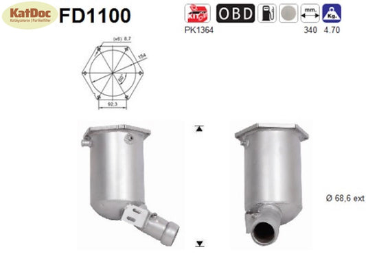 Ruß-Partikelfilter für Mercedes C-Klasse/CLC/CLK, 2.1, Euro 4