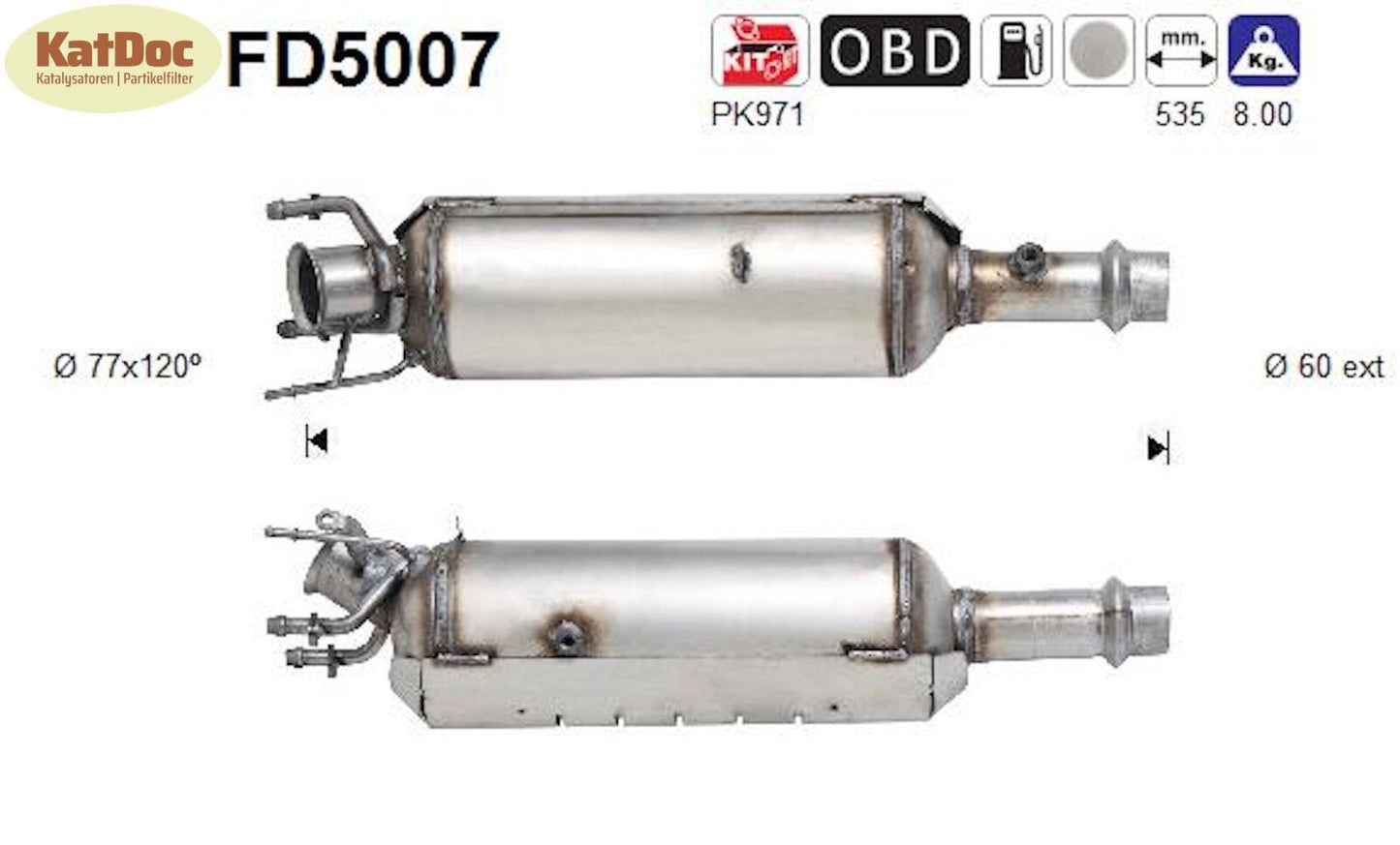 Ruß - Partikelfilter für Peugeot 307, 2.0 HDi 79kW, Euro 4 - KatDoc