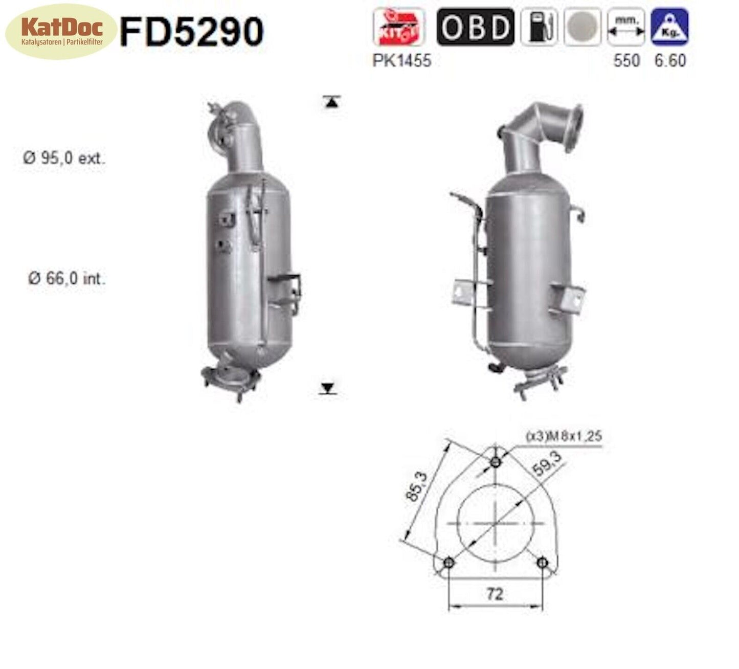 Ruß-Partikelfilter Opel Cascada/Insignia A/Zafira C Tourer, 2.0 CDTi, Euro 6