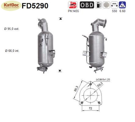 Ruß-Partikelfilter Opel Cascada/Insignia A/Zafira C Tourer, 2.0 CDTi, Euro 6