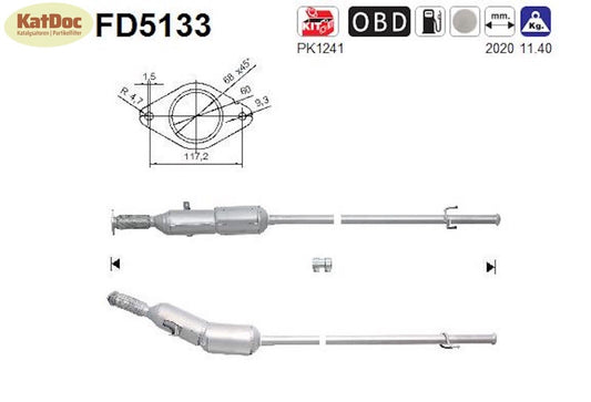 Ruß-Partikelfilter Renault Kangoo BeBop/Kangoo Rapid/Grand Kangoo,1.5, Euro 5