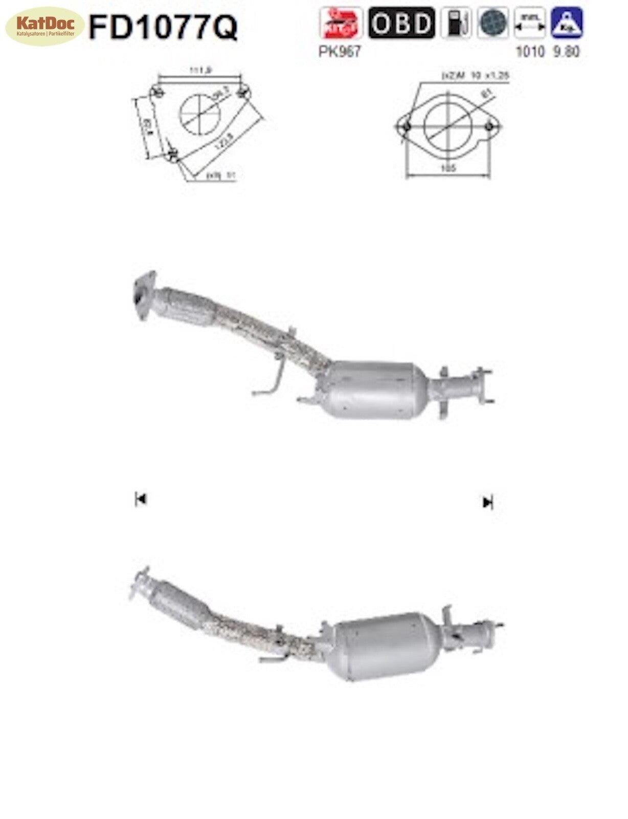 Ruß-Partikelfilter Nissan Qashqai+2,Renault Koleos, 2.0 dCi, Silizium, Euro 5
