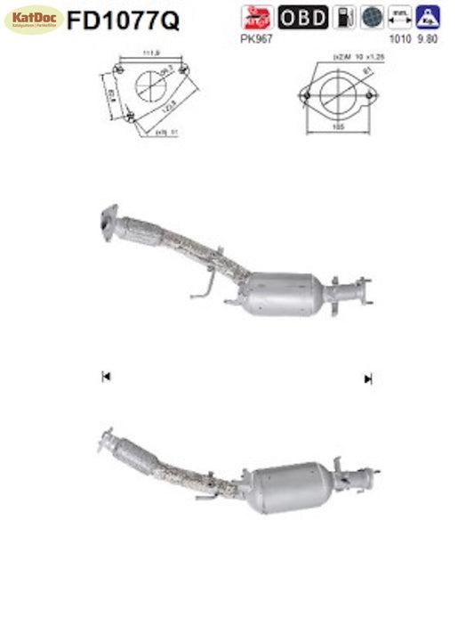Ruß-Partikelfilter Nissan Qashqai+2,Renault Koleos, 2.0 dCi, Silizium, Euro 5