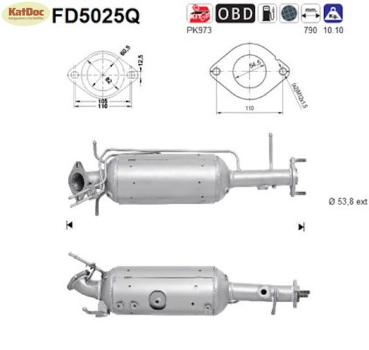 Ruß - Partikelfilter für Mazda 3, 2.0 MZR - CD, 105kW, Silizium, Euro 4 - KatDoc