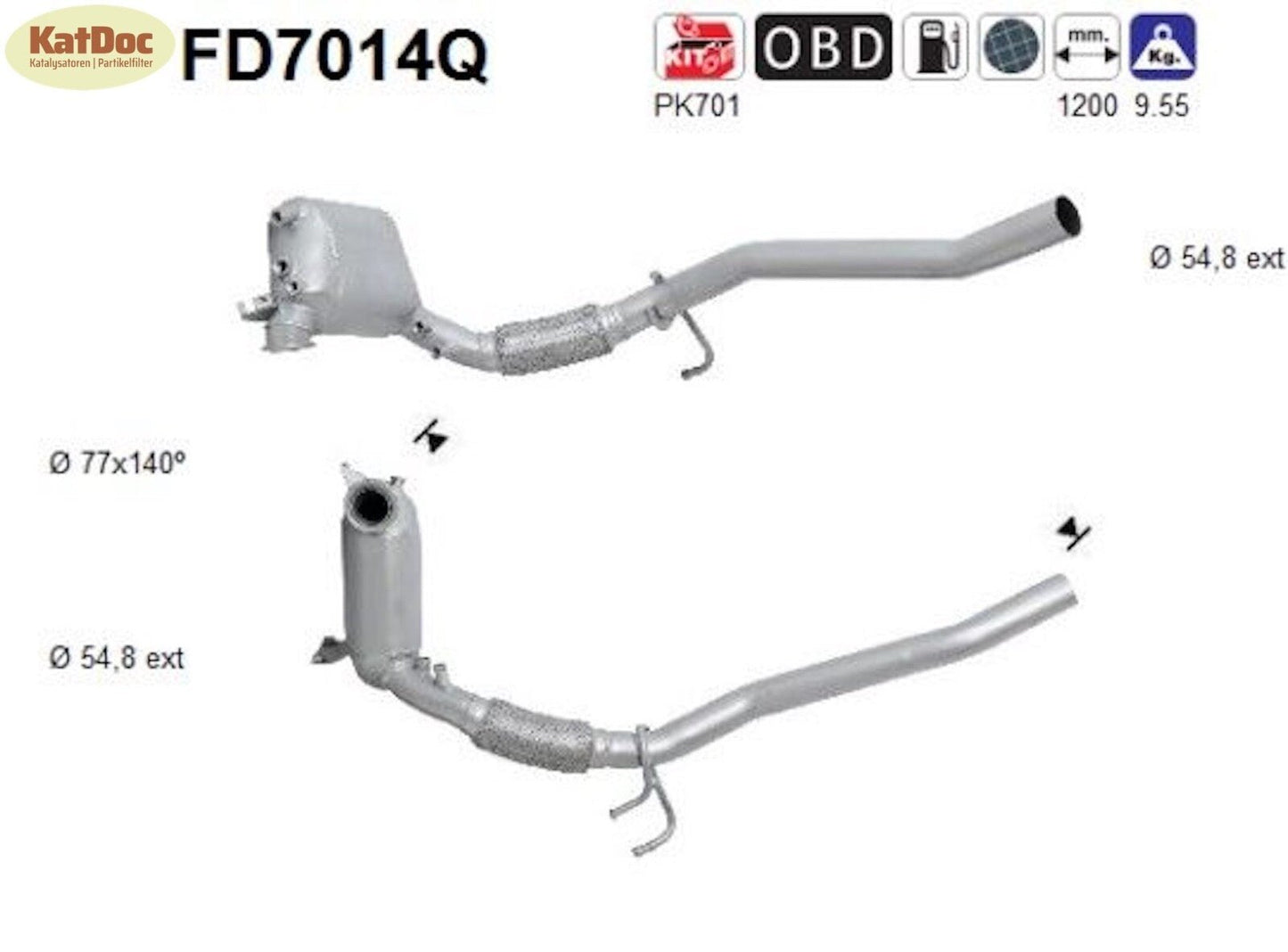 Ruß - Partikelfilter für Audi, Seat, Skoda, VW, 1.9/2.0 TDI, Silizium, Euro 4 - KatDoc