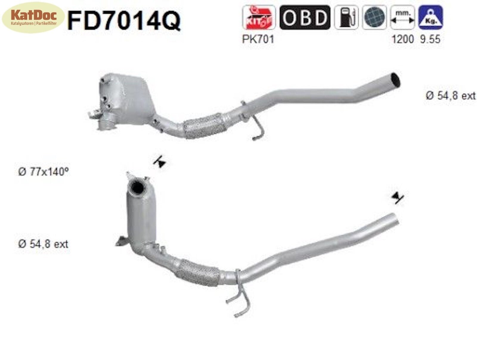 Ruß - Partikelfilter für Audi, Seat, Skoda, VW, 1.9/2.0 TDI, Silizium, Euro 4 - KatDoc