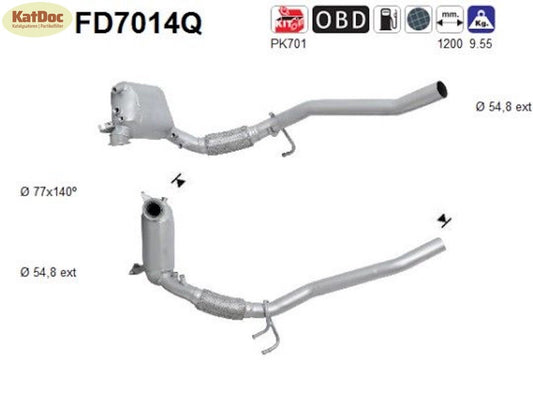 Ruß - Partikelfilter für Audi, Seat, Skoda, VW, 1.9/2.0 TDI, Silizium, Euro 4 - KatDoc