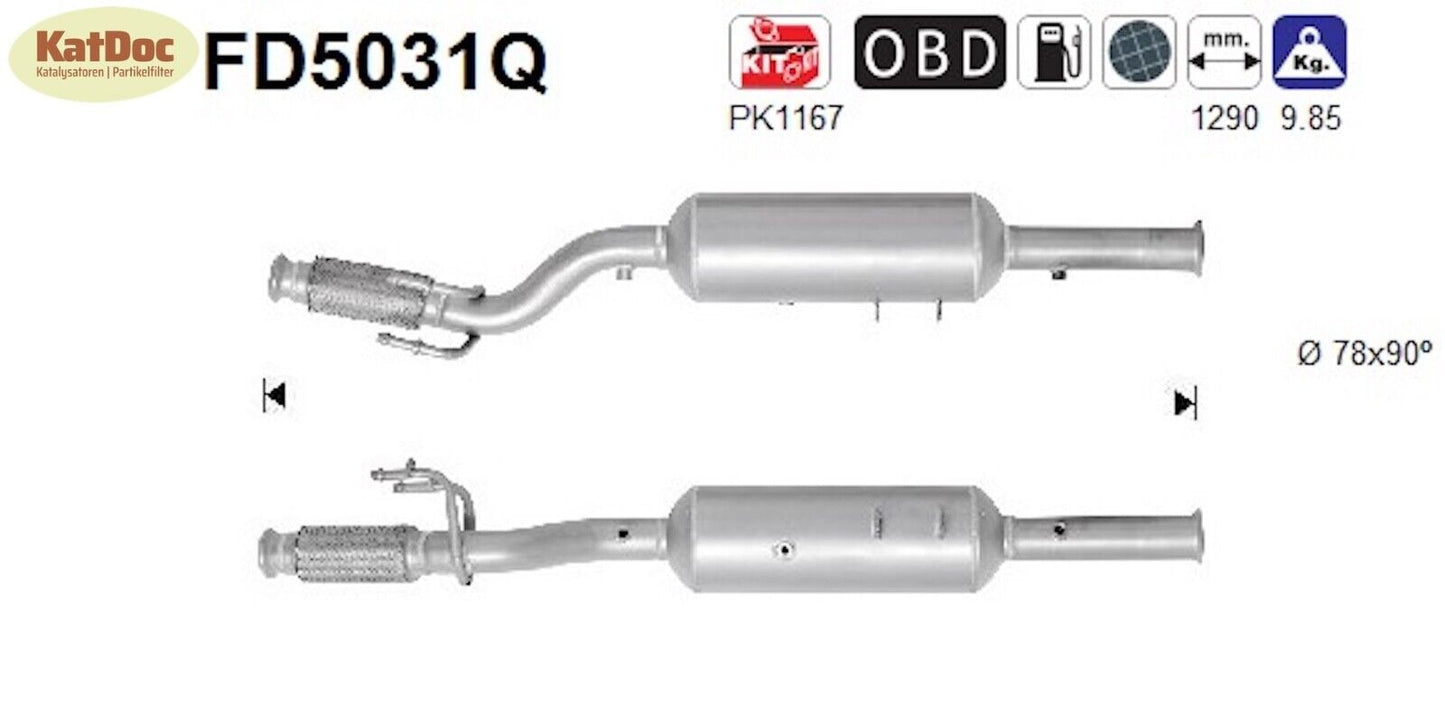 Ruß-Partikelfilter Citroen C8/Jumpy, Fiat Scudo, Peugeot 807, Silizium, Euro 5