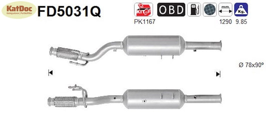 Ruß-Partikelfilter Citroen C8/Jumpy, Fiat Scudo, Peugeot 807, Silizium, Euro 5