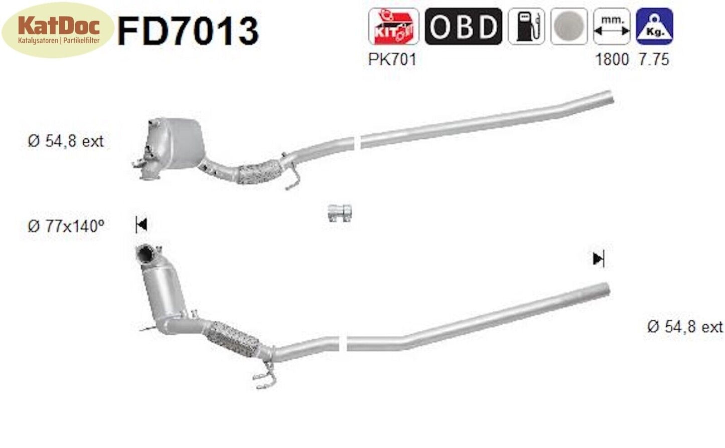Ruß - Partikelfilter für Audi A3,Seat Altea XL,Skoda Octavia,VW Golf5, Euro 4 - KatDoc