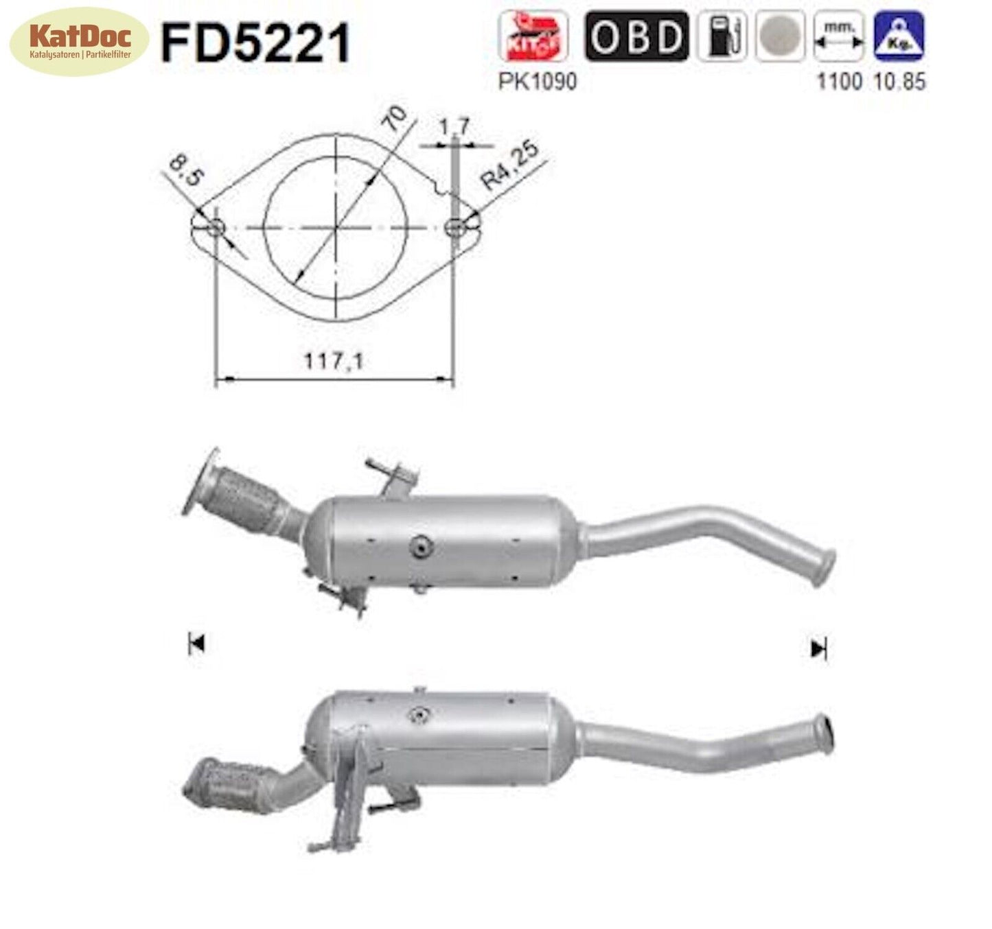 Ruß - Partikelfilter Nissan NV400, Opel Movano und Renault Master, Euro 5 - KatDoc