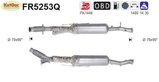 Ruß-Partikelfilter für Peugeot 3008/5008, 2.0 BlueHDi, Silizium, Euro 6