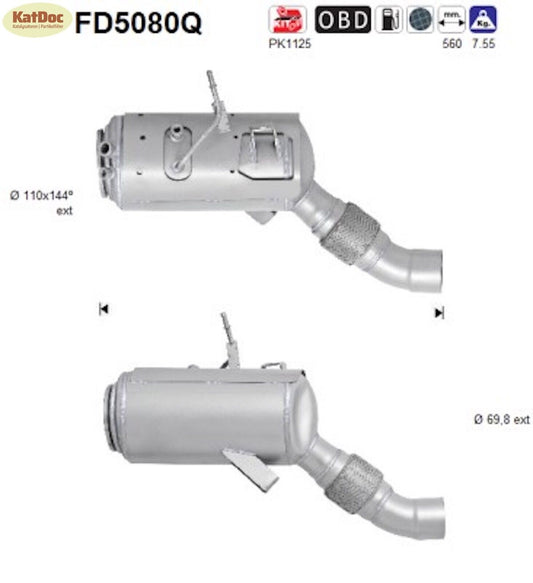 Ruß - Partikelfilter für BMW 3er/5er/6er/X3/X5/X6, 3.0, 210kW, Silizium, Euro 4 - KatDoc