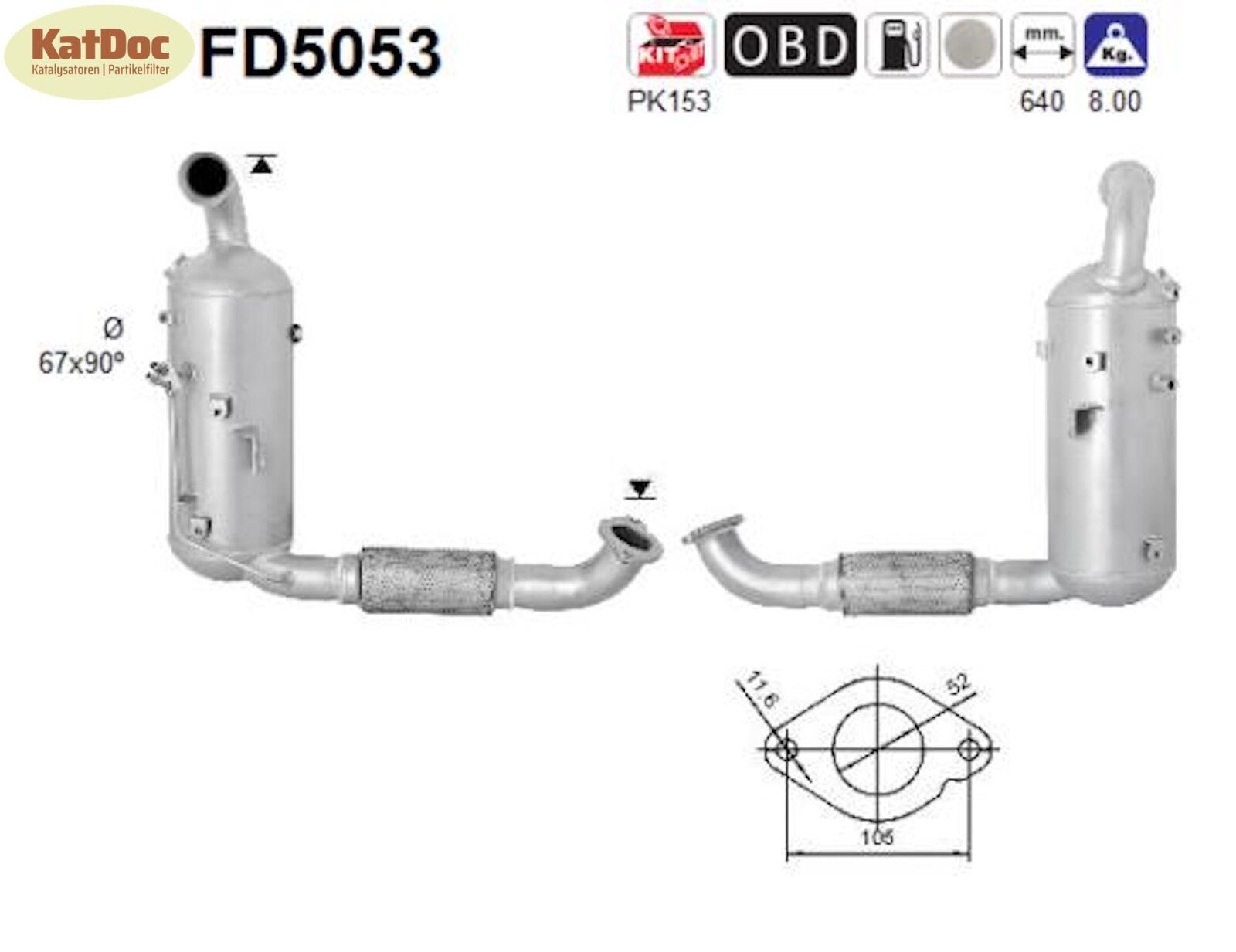 Ruß - Partikelfilter für Ford, Mazda, Volvo, 1.6, Euro 5 - KatDoc