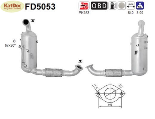 Ruß - Partikelfilter für Ford, Mazda, Volvo, 1.6, Euro 5 - KatDoc