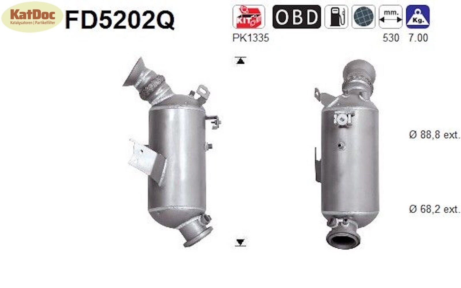 Ruß - Partikelfilter Mercedes C - Klasse/Cabrio/Coupe/T - Modell,2.1,Silizium,Euro 6 - KatDoc