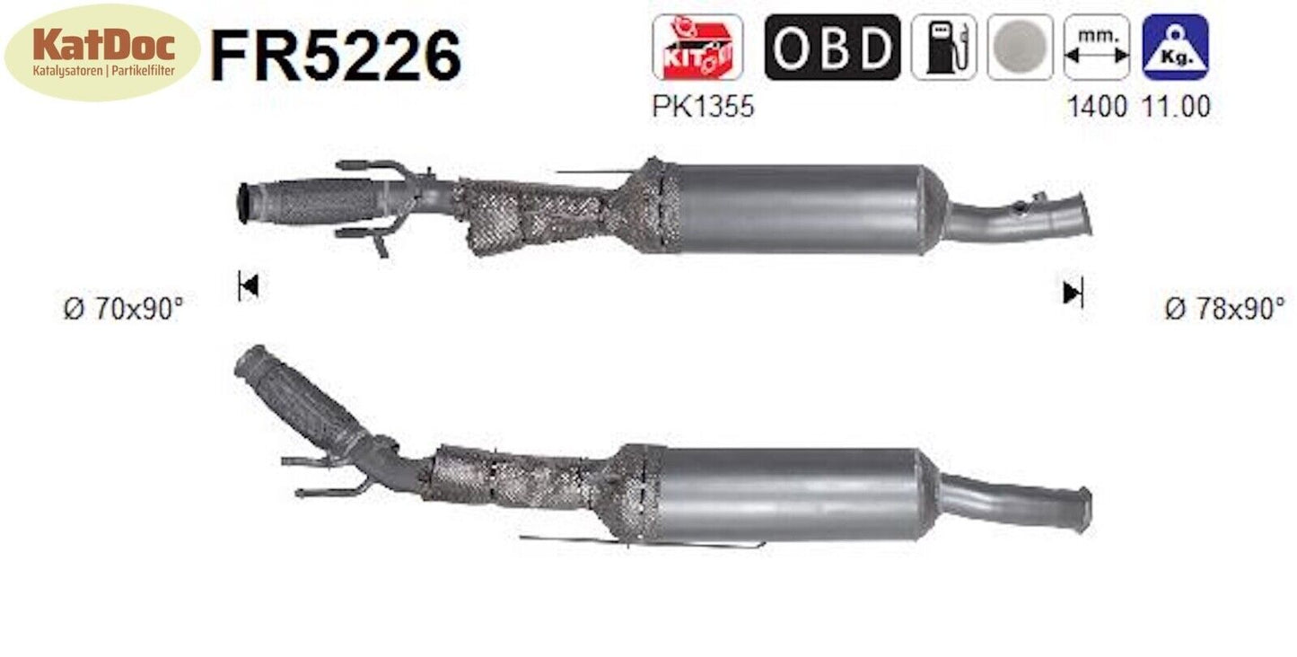 Ruß-Partikelfilter Citroen C4/DS4, DS, Peugeot 3008/5008, 2.0,BlueHDi, Euro 6
