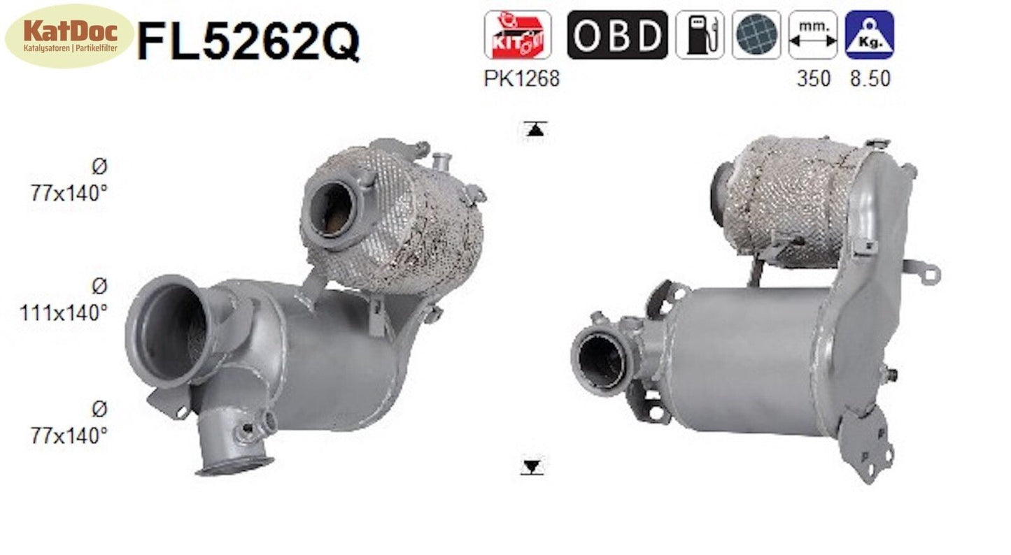 Ruß - Partikelfilter für Audi, Seat, Skoda, VW, 1.6, 2.0, Silizium, Euro 6 - KatDoc