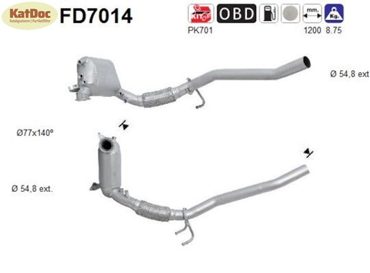 Ruß - Partikelfilter für Audi, Seat, Skoda, VW, 1.9/2.0 TDI, Euro 4 - KatDoc