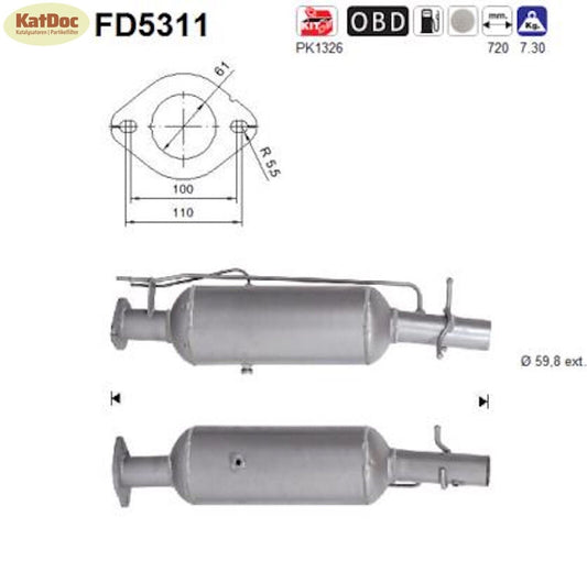 Ruß - Partikelfilter für Ford Transit, 2.4/3.2 TDCi, Euro 5 - KatDoc
