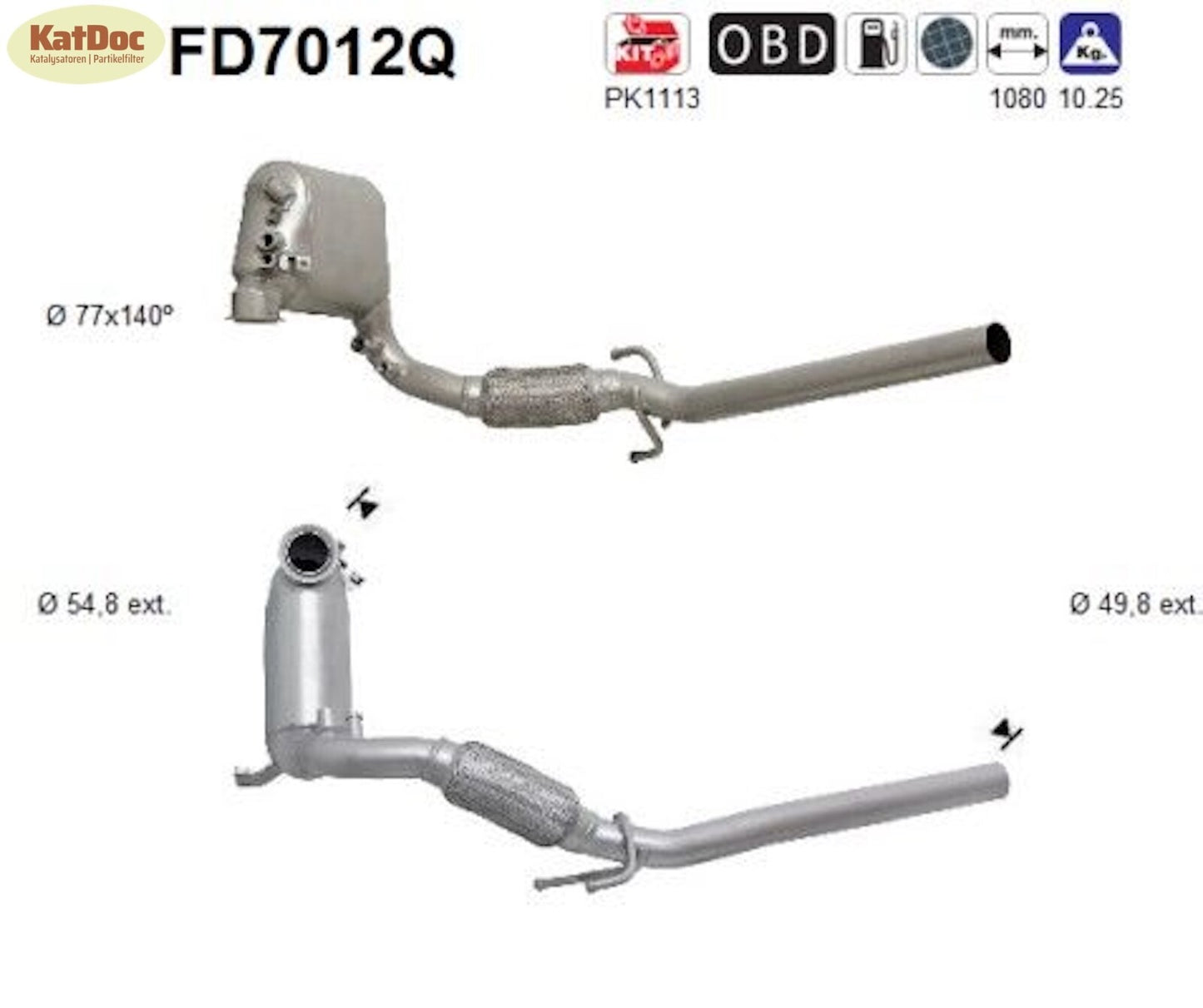 Ruß - Partikelfilter für Seat Cordoba/Ibiza, Skoda Fabia, VW Polo,Silizium,Euro 4 - KatDoc
