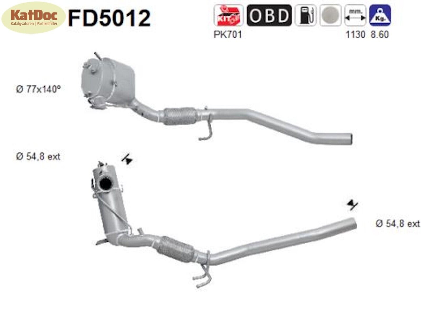 Ruß - Partikelfilter VW Passat B6, 2.0 TDI, 81/100/103kW, Euro 5 - KatDoc