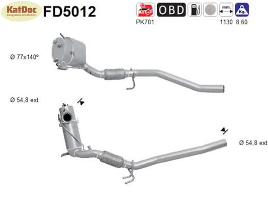 Ruß - Partikelfilter VW Passat B6, 2.0 TDI, 81/100/103kW, Euro 5 - KatDoc