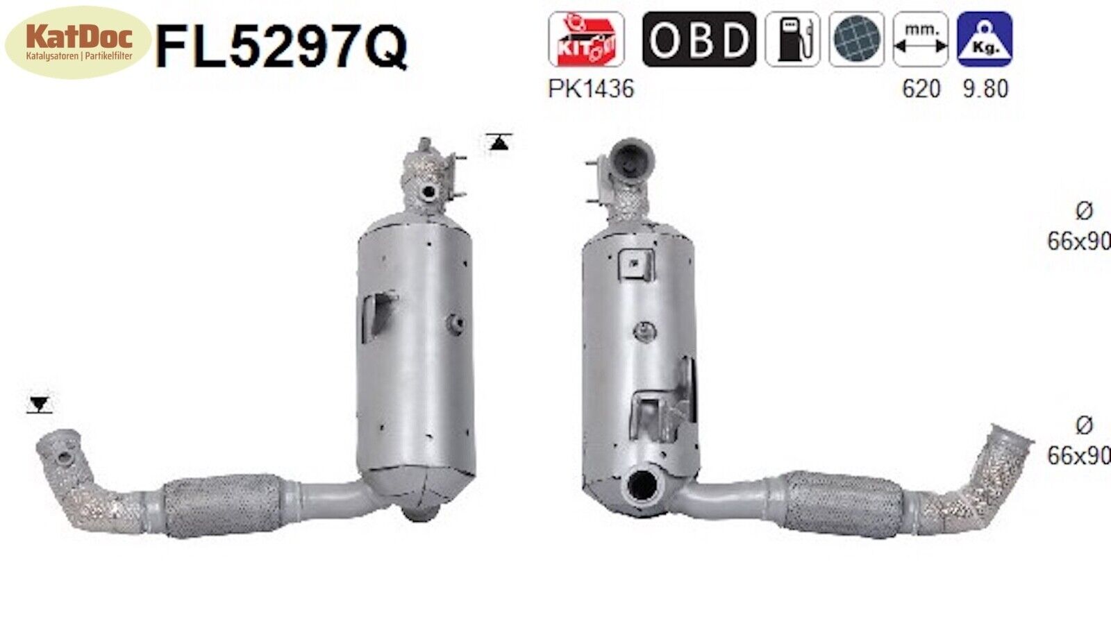Ruß - Partikelfilter für Ford Focus 4, 1.5 EcoBlue, 70/88kW, Silizium, Euro 6 - KatDoc