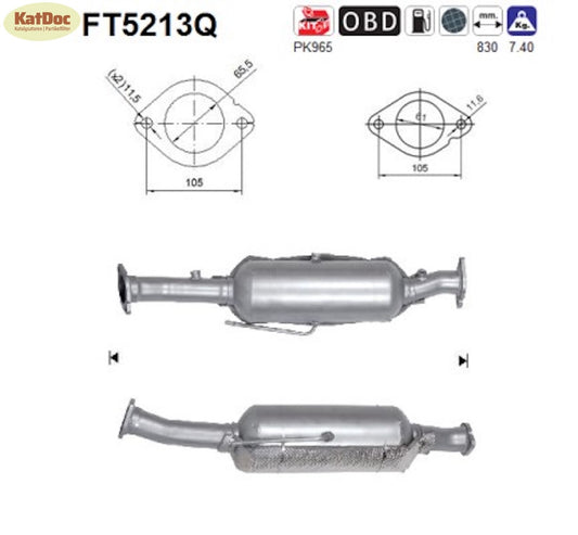 Ruß-Partikelfilter für Ford Kuga, 2.0 TDCi, 4x4, Silizium, Euro 6