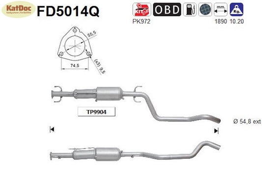 Ruß - Partikelfilter für Opel Zafira B/Zafira B Family, 1.9 CDTI,Silizium,Euro 4 - KatDoc