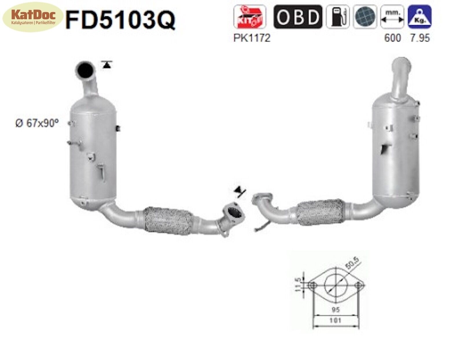 Ruß - Partikelfilter Ford B - Max/Eco Sport/Fiesta/Tourneo/Transit,Silizium,Euro 5 - KatDoc