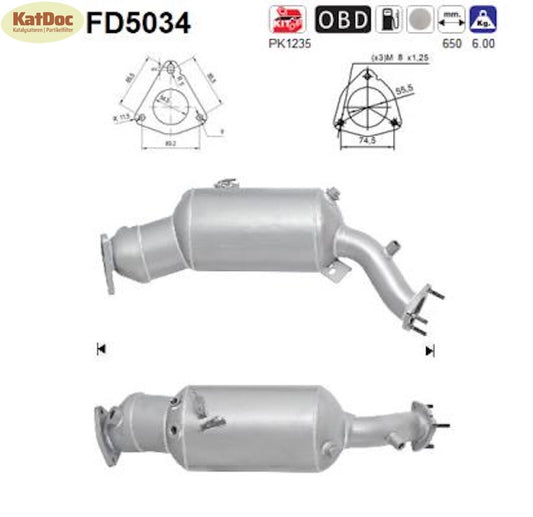 Ruß - Partikelfilter für Audi A4, A5, A6 und Q5, Euro 5 - KatDoc