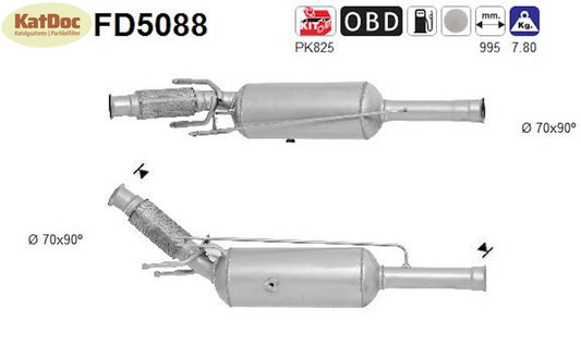 Ruß - Partikelfilter für Citroen C4II/DS4/DS5, Peugeot 3008/308/RCZ, Euro 5 - KatDoc
