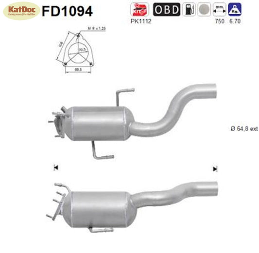 Ruß-Partikelfilter für Audi Q7, VW Touareg, 3.0, TDI, V6, 150/176/180kW, Euro 5