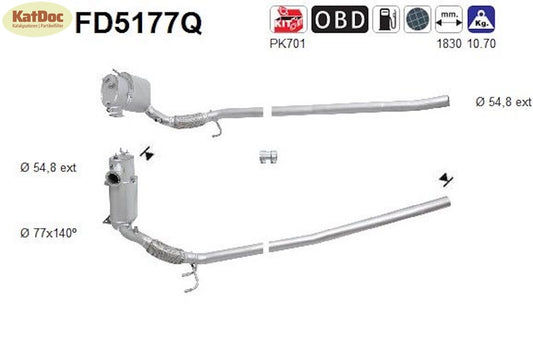 Ruß-Partikelfilter Skoda Octavia/Superb/Yeti,VW Golf 6, Silizium, Euro 5