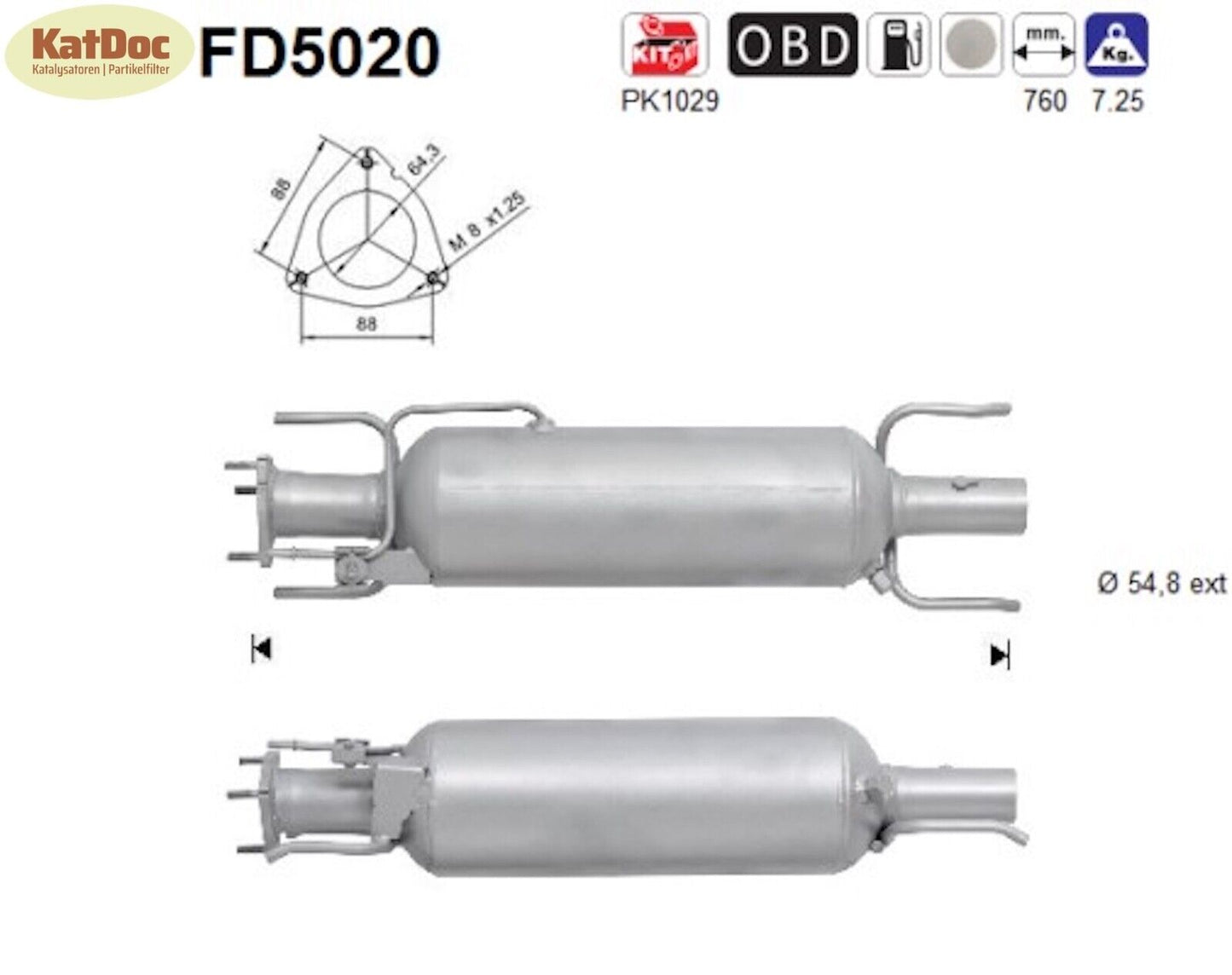 Ruß - Partikelfilter für Alfa Romeo 159/Brera/Spider, 1.9/2.4, Euro 4 - KatDoc