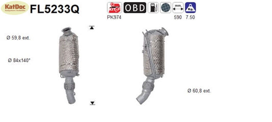 Ruß - Partikelfilter für BMW 2er/5er/X3/X4, 2.0, Silizium, Euro 6 - KatDoc