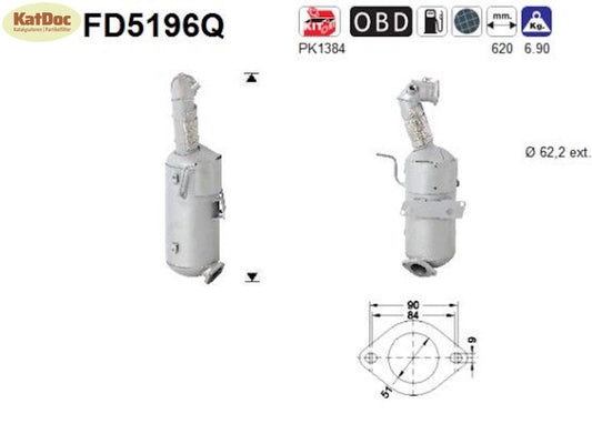 Ruß - Partikelfilter für Astra J, 1.3 CDTi, 70kW, Silizium, Euro 5 - KatDoc