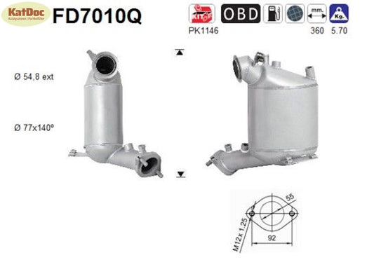 Ruß-Partikelfilter Mitsubishi Grandis/Lancer, 2.0 DI-D, 103kW, Silizium,Euro 4