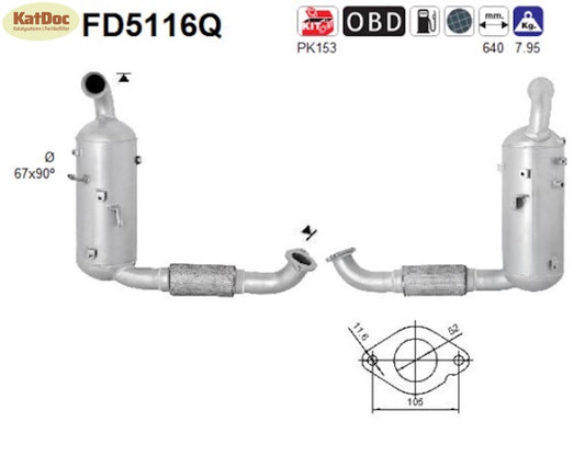 Ruß-Partikelfilter Ford C-Max/Focus/Grand C-Max/Mondeo/Tourneo,Silizium,Euro 5