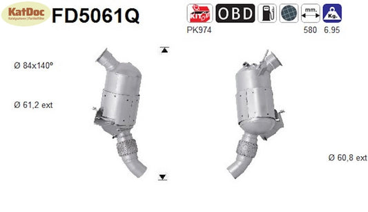 Ruß - Partikelfilter für BMW 3er (E90/E91), 2.0, 90/110/120kW, Silizium, Euro 4 - KatDoc