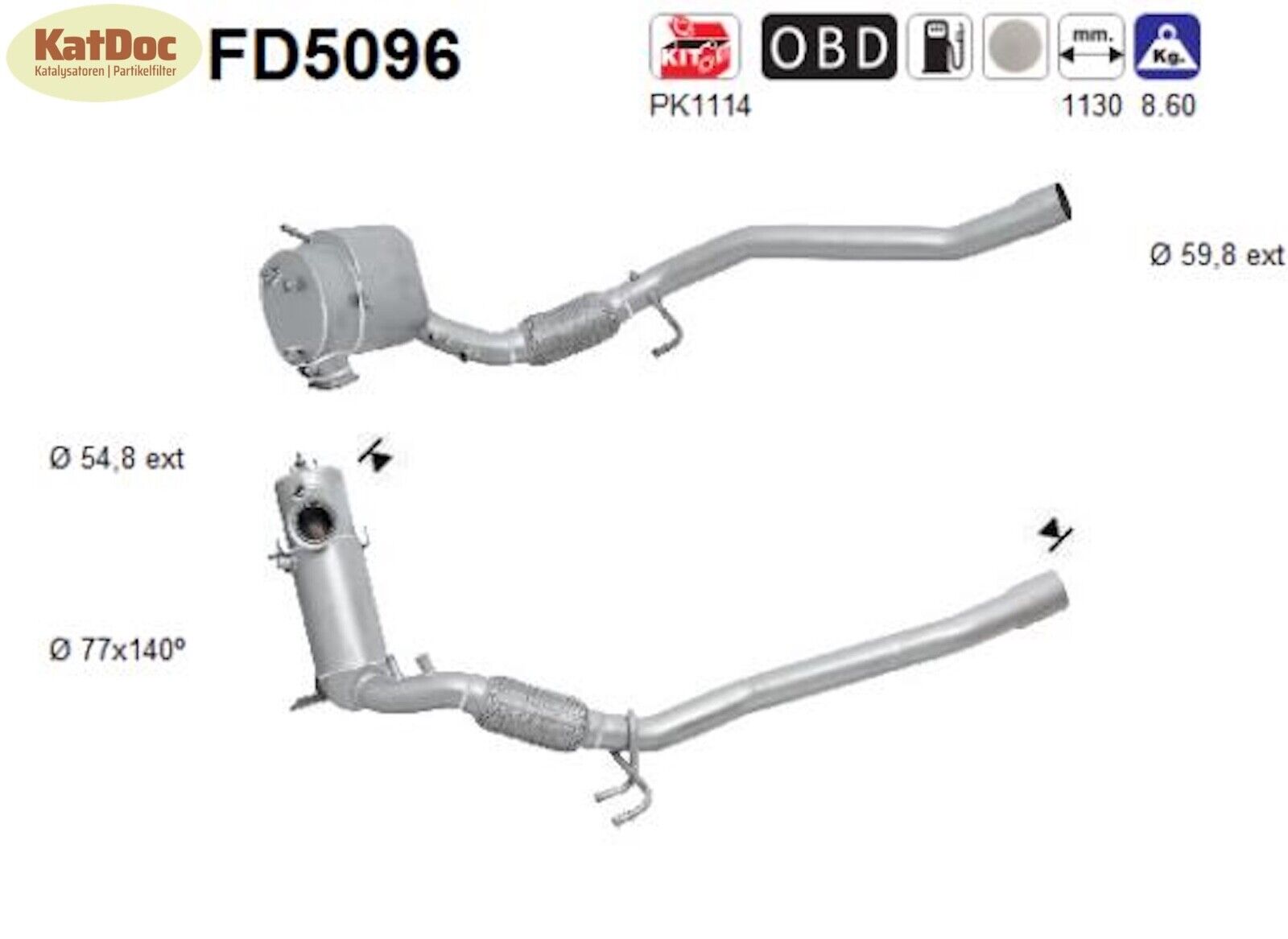 Ruß - Partikelfilter für Audi, Seat, Skoda, VW, 2.0 TDI, 125/130kW, Euro 5 - KatDoc