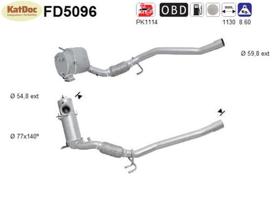 Ruß - Partikelfilter für Audi, Seat, Skoda, VW, 2.0 TDI, 125/130kW, Euro 5 - KatDoc