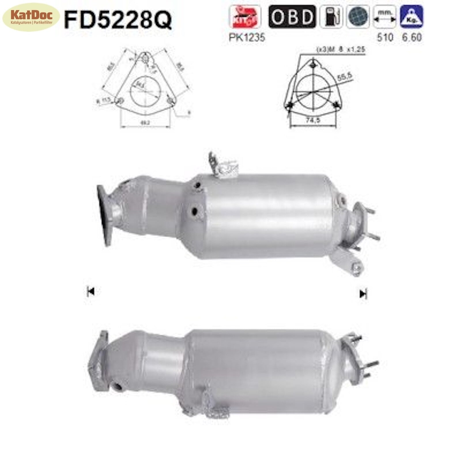 Ruß - Partikelfilter für Audi A6, 2.0 TDI, 100/120/125kW, Silizium, Euro 5 - KatDoc