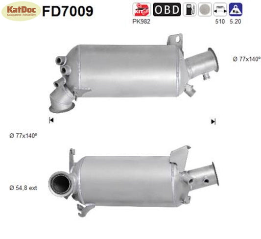 Ruß - Partikelfilter für VW T5/Multivan 1.9 TDI, 62/75kW, Euro 4 - KatDoc