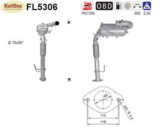 Ruß - Partikelfilter für Ford Galaxy/S - Max, 2.0 TDCi, Euro 6 - KatDoc