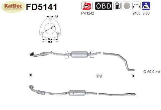 Ruß - Partikelfilter für Opel Corsa D, 1.7 CDTi, 92/96kW, Euro 4 - KatDoc