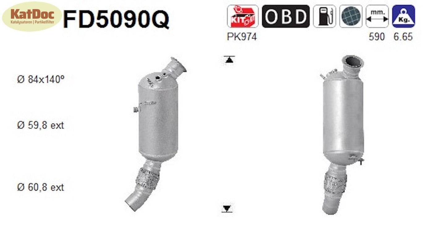 Ruß - Partikelfilter für BMW 1er, 2er, 3er, 4er, 5er, X3, Silizium, Euro 5 - KatDoc