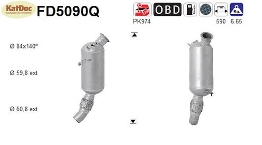 Ruß - Partikelfilter für BMW 1er, 2er, 3er, 4er, 5er, X3, Silizium, Euro 5 - KatDoc