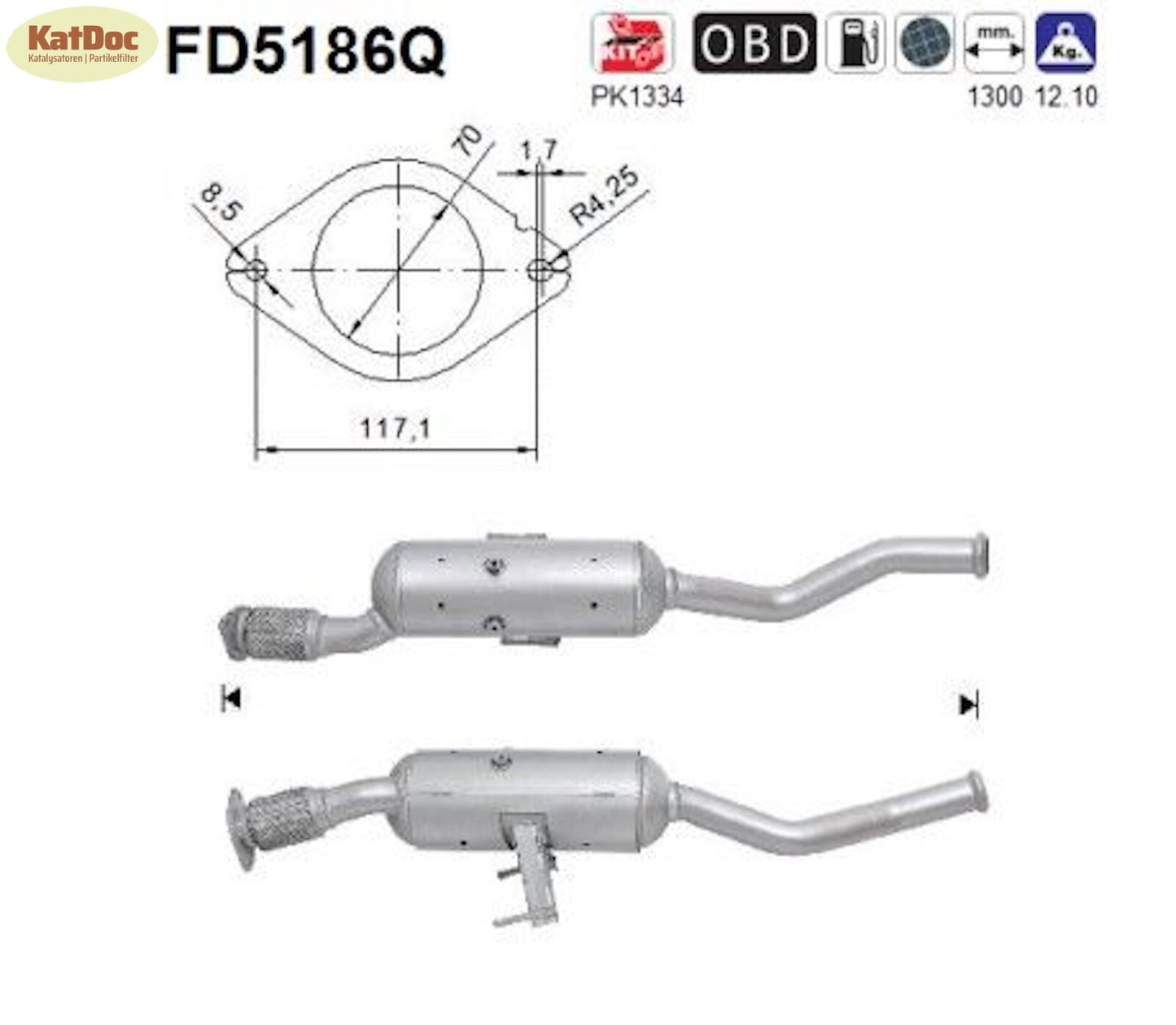 Ruß - Partikelfilter Nissan NV400,Opel Movano,Renault Master,RWD,Silizium,Euro 5 - KatDoc